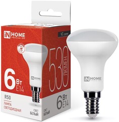 Лампа светодиодная IN HOME 4690612024264 LED-R50-VC 6Вт рефлектор 4000К нейтральный, белый E14 530лм