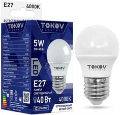 Лампа светодиодная TOKOV ELECTRIC TKE-G45-E27-5-4K 5Вт G45 4000К Е27 176-264В