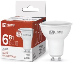 Лампа светодиодная IN HOME 4690612023403 LED-JCDRC-VC 6Вт рефлектор 4000К нейтральный, белый GU10 530лм