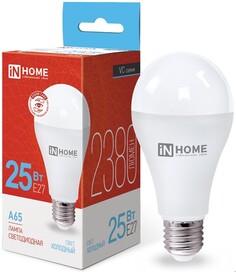 Лампа светодиодная IN HOME LED-A65-VC 25Вт грушевидная 6500К холодный, белый E27 2380лм