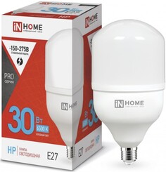 Лампа светодиодная IN HOME 4690612031088 высокомощная LED-HP-PRO 30Вт цилиндр 6500К холодный, белый E27 2850лм