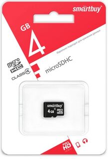 Карта памяти MicroSDHC 4GB SmartBuy SB4GBSDCL4-00 Class 4 без адаптера