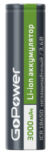 Аккумулятор GoPower 18650 00-00022994 Li-ion bulk 3.6V 3000mAh без защиты плос.конт. (1/78)