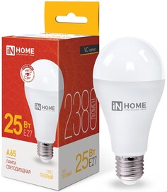 Лампа светодиодная IN HOME LED-A65-VC 25Вт грушевидная 3000К теплый, белый E27 2380лм