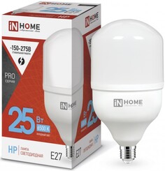 Лампа светодиодная IN HOME 4690612031064 высокомощная LED-HP-PRO 25Вт цилиндр 6500К холодный, белый E27 2380лм