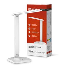 Светильник светодиодный IN HOME 4690612036557 настольный ССО 08Б 12Вт 3000-6500К 600лм сенсор-диммер с адаптером, белый