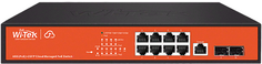 Коммутатор управляемый Wi-Tek WI-PCMS310GF L2 PoE, бюджет 150Вт, порты 8GE PoE,2SFP, Cloud,