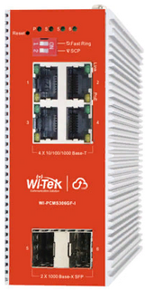 Коммутатор промышленный управляемый Wi-Tek WI-PCMS306GF-I L2 PoE, порты 4GE PoE, 2SFP, Cloud