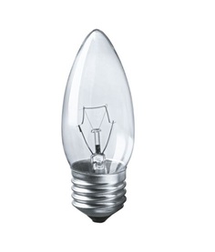 Лампа накаливания Navigator NI-B-40-230-E27-CL (уп/10шт), 40Вт, 230В, E27, 35х95мм, свеча, прозрачная (94328)