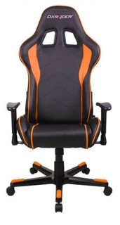 Кресло игровое DxRacer OH/FE08 Formula, чёрно-оранжевое, экокожа, регулируемый угол наклона