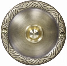 Кнопка Zamel PDM-231-MOS звонка интерьерная, латунь с патиной, круглая, антивандальная