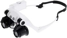Лупа Kromatech MG9892G-3A 72989 -очки налобная бинокулярная 10/15/20/25x, с подсветкой (2 LED)