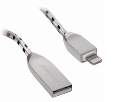 Кабель интерфейсный SONNEN 513126 USB 2.0-Lightning, 1 м, Premium, медь, для iPhone/iPad, передача д