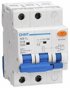 Автоматический выключатель дифф. тока (АВДТ) CHINT 197999 2P, тип хар-ки C, 32А, 30mA, тип AС, 6кА NB1L (R)