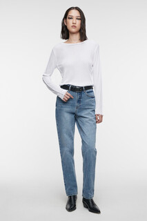 джемпер женский Лонгслив из лиоцелла с волнистыми манжетами Befree