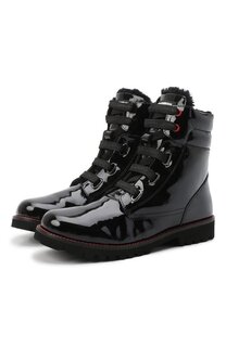 Кожаные ботинки с меховой отделкой Dolce & Gabbana