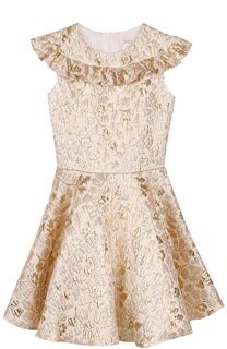 Платье-миди с металлизированной цветочной отделкой и оборкой David Charles