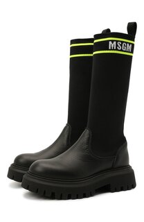 Сапоги с кожаной отделкой MSGM kids