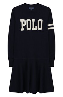 Платье из шерсти и хлопка Polo Ralph Lauren