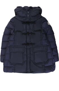 Пуховик с капюшоном и декоративными пуговицами Moncler Enfant