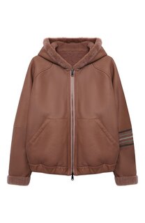 Укороченная дубленка с капюшоном Brunello Cucinelli