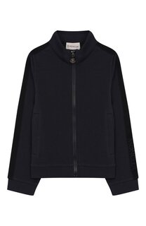 Хлопковый кардиган на молнии с воротником-стойкой Moncler Enfant