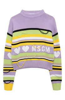Хлопковый пуловер MSGM kids