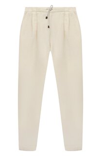 Брюки изо льна и хлопка Brunello Cucinelli