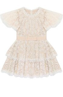 Кружевное мини-платье с поясом Tadashi Shoji Kids