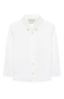 Хлопковая рубашка с воротником button down Gucci