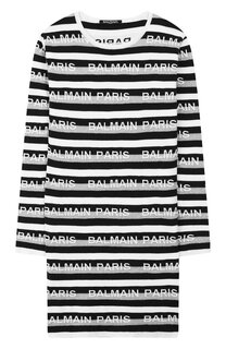 Платье из хлопка и кашемира Balmain
