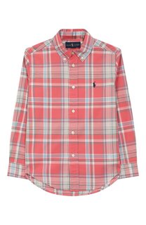 Хлопковая рубашка с воротником button down Ralph Lauren