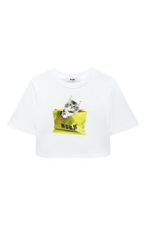 Хлопковая футболка MSGM kids