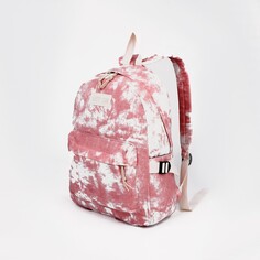 Рюкзак молодежный из текстиля на молнии, 3 кармана, цвет розовый NO Brand