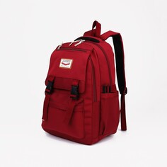 Рюкзак на молнии, 4 наружных кармана, цвет красный NO Brand