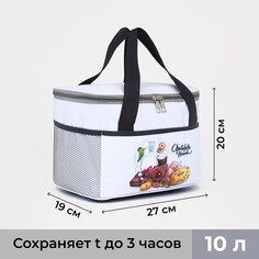 Термосумка на молнии, объем 10л, цвет серый NO Brand