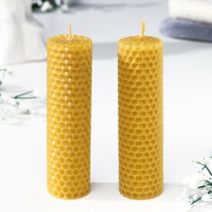 Набор свечей из вощины медовых, 12 см, 2 шт Богатство Аромата