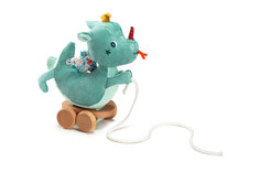 Каталки-игрушки Каталка-игрушка Lilliputiens на веревочке мягкая Дракон Джо