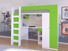 Кровати для подростков Подростковая кровать РВ-Мебель чердак Астра 10 (белый)