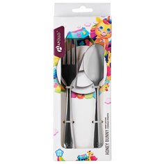 Набор детских столовых приборов нержавеющая сталь, 2 шт, Honey Bunny, вилка, ложка, Apollo, HNB-02