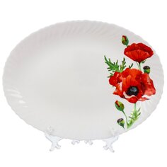 Блюдо стеклокерамика, овальное, 30.2 см, Алый мак, Daniks, LHYP-120/K1929