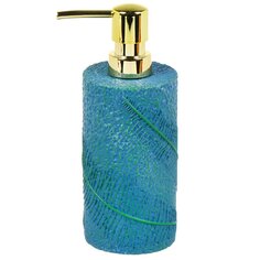 Дозатор для жидкого мыла, пластик, 7.5х13.8х18.9 см, ручная роспись, синий, RE1319CA-SD