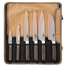 Ножи кухонные в наборах набор ножей WALMER Selection 7 предметов с чехлами в сумке пробка, пластик, сталь