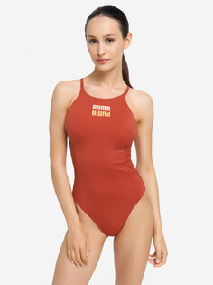 Купальник женский PUMA High Neck, Коричневый