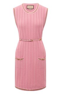 Платье из шерсти и хлопка Gucci