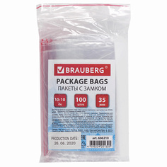 Расходные материалы для кухни BRAUBERG Пакеты с замком ZIP LOCK 100