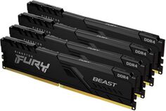 Модуль памяти DDR4 64GB (4*16GB) Kingston FURY KF432C16BBK4/64 Beast Black 3200MHz CL16 1RX8 1.35V 288-pin 16Gbit
