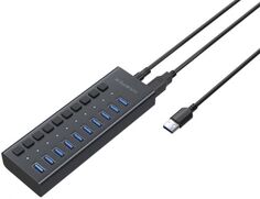 Концентратор Harper HUB-10MB Black 10*USB 3.2, USB 3.0 / Type-C, до 5 Гб/с