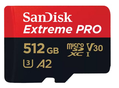 Карта памяти MicroSDXC 512GB SanDisk SDSQXCD-512G-GN6MA Class 10 UHS-I A2 C10 V30 U3 Extreme Pro (SD адаптер) 200MB/s