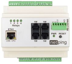 Устройство NetPing V5 Устройство удаленного мониторинга датчиков по сети Ethernet/Internet на DIN-рейку